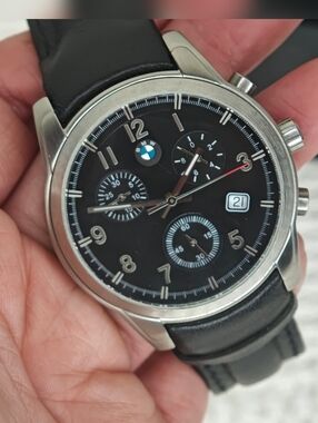 BMW vintage Chronograph watch with leather band